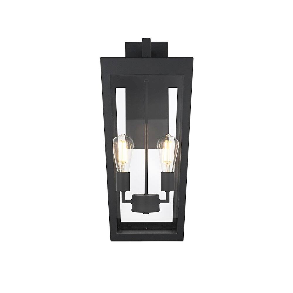 Back. Elegant Lighting - William 10 Inch Outdoor Wall Sconce In Black - Black.