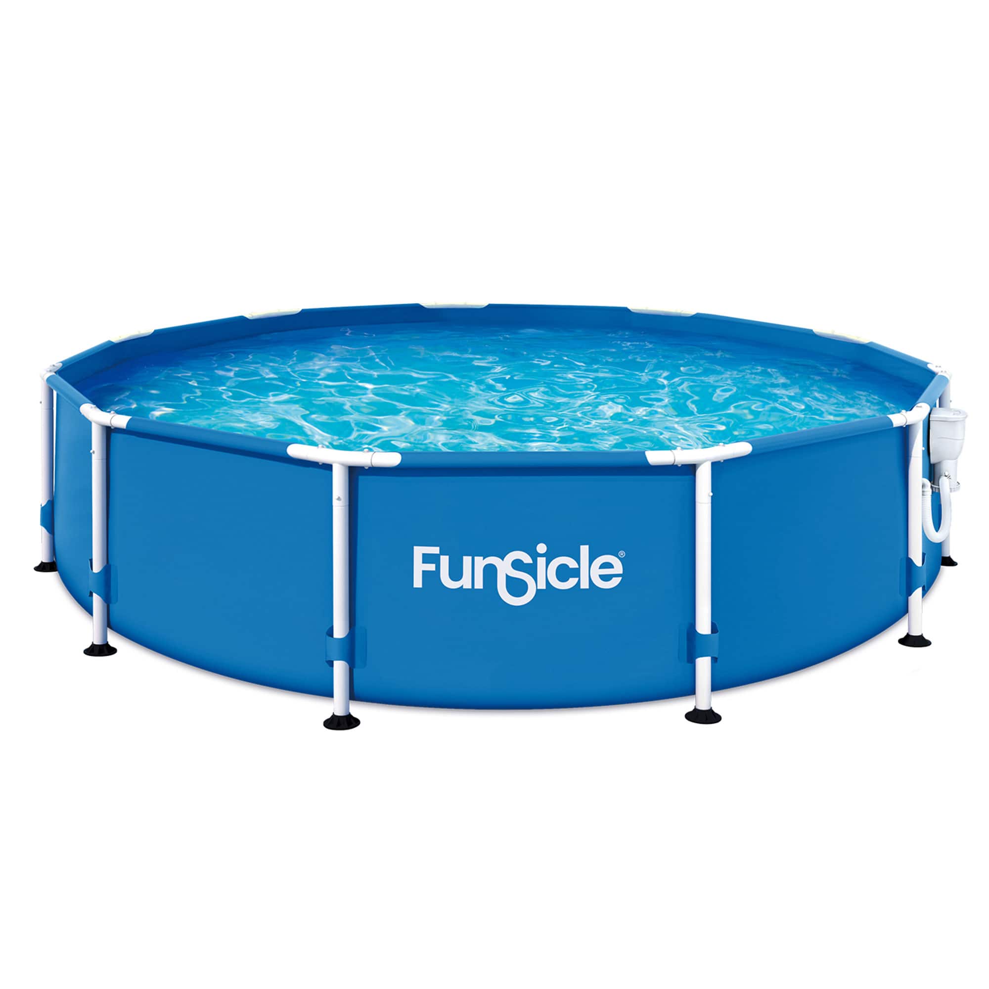 Funsicle - 12' x 30" Outdoor Activity Round Frame Above Ground Swimming Pool Set - Blue