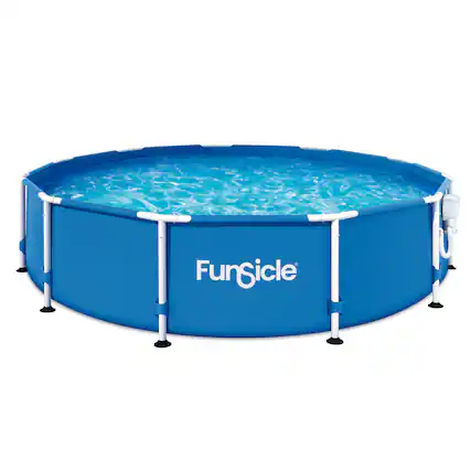 Front. Funsicle - Funsicle 12' x 30" Outdoor Activity Round Frame Above Ground Swimming Pool Set - Blue.