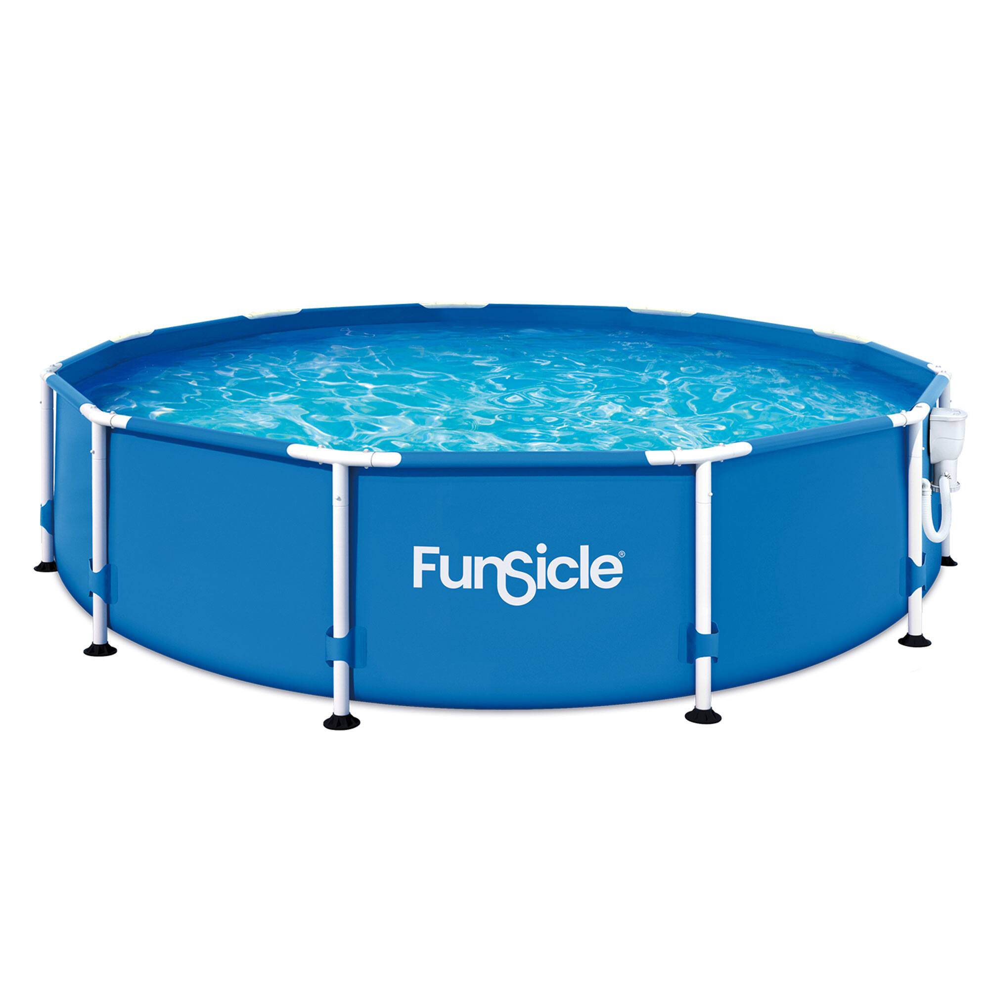 Front. Funsicle - Funsicle 12' x 30" Outdoor Activity Round Frame Above Ground Swimming Pool Set - Blue.