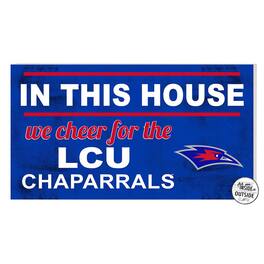 Jardine - Lubbock Christian Chaparral 11'' x 20'' Indoor/Outdoor In This House Sign - Blue