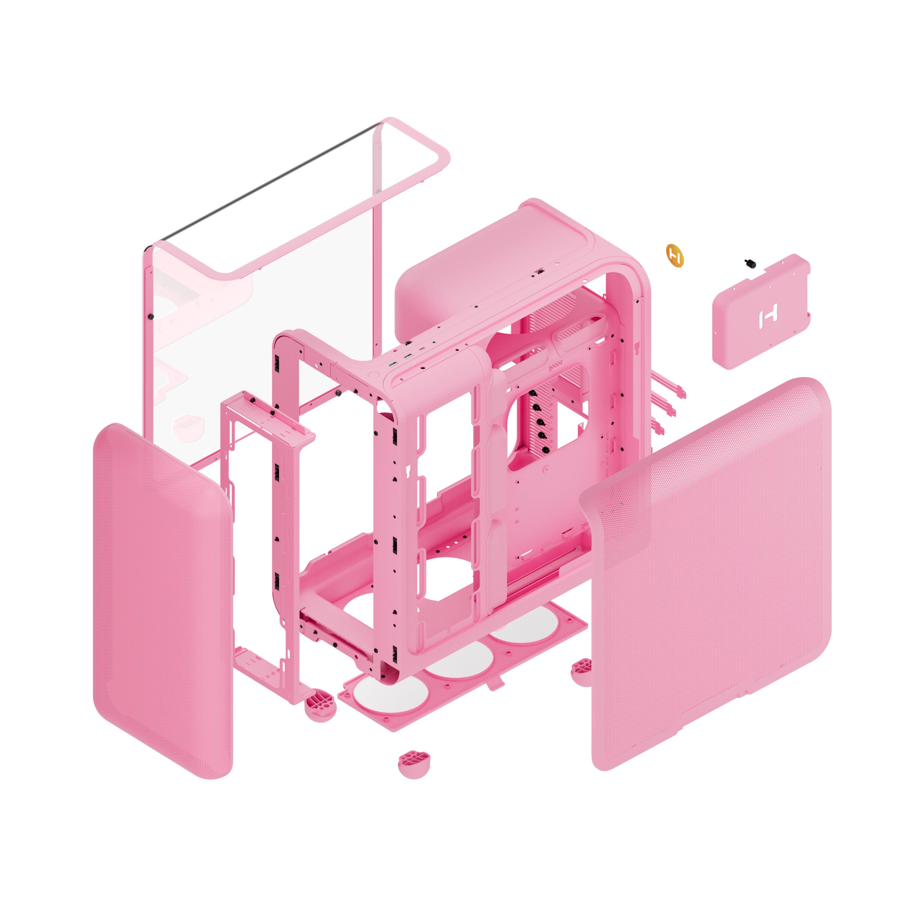 Alt View 1. HYTE - HYTE X50 Modern Performance ATX Mid-Tower PC Gaming Case - Strawberry Milk.