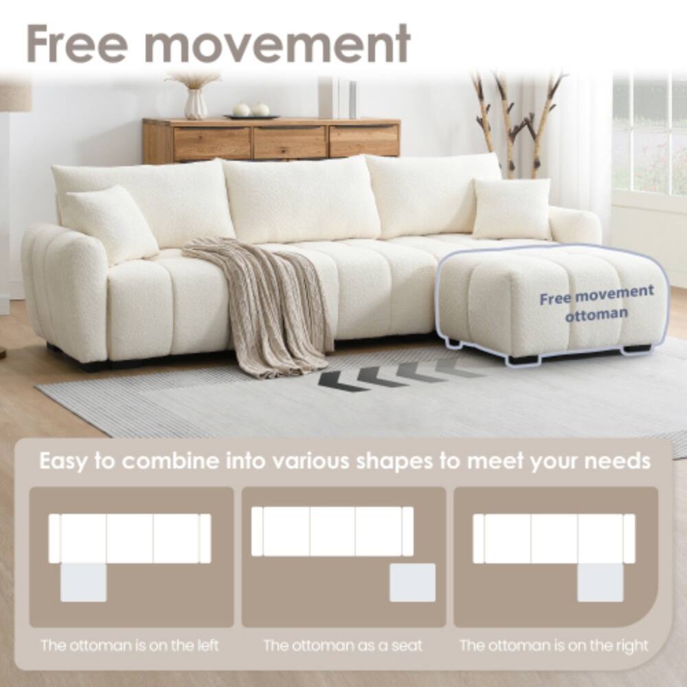 Free movement ottoman

Easy to combine into various shapes to meet your needs

The ottoman is on the left

The ottoman as a seat

The ottoman is on the right