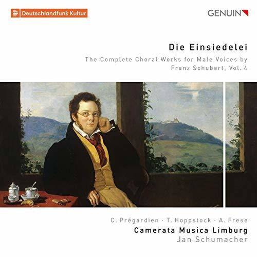 Deutschlandfunk Kultur  
GENUIN  

Die Einsiedelei  
The Complete Choral Works for Male Voices by Franz Schubert, Vol. 4  

C. Pregardien - T. Hoppstock - A. Frese  
Camerata Musica Limburg  
Jan Schumacher