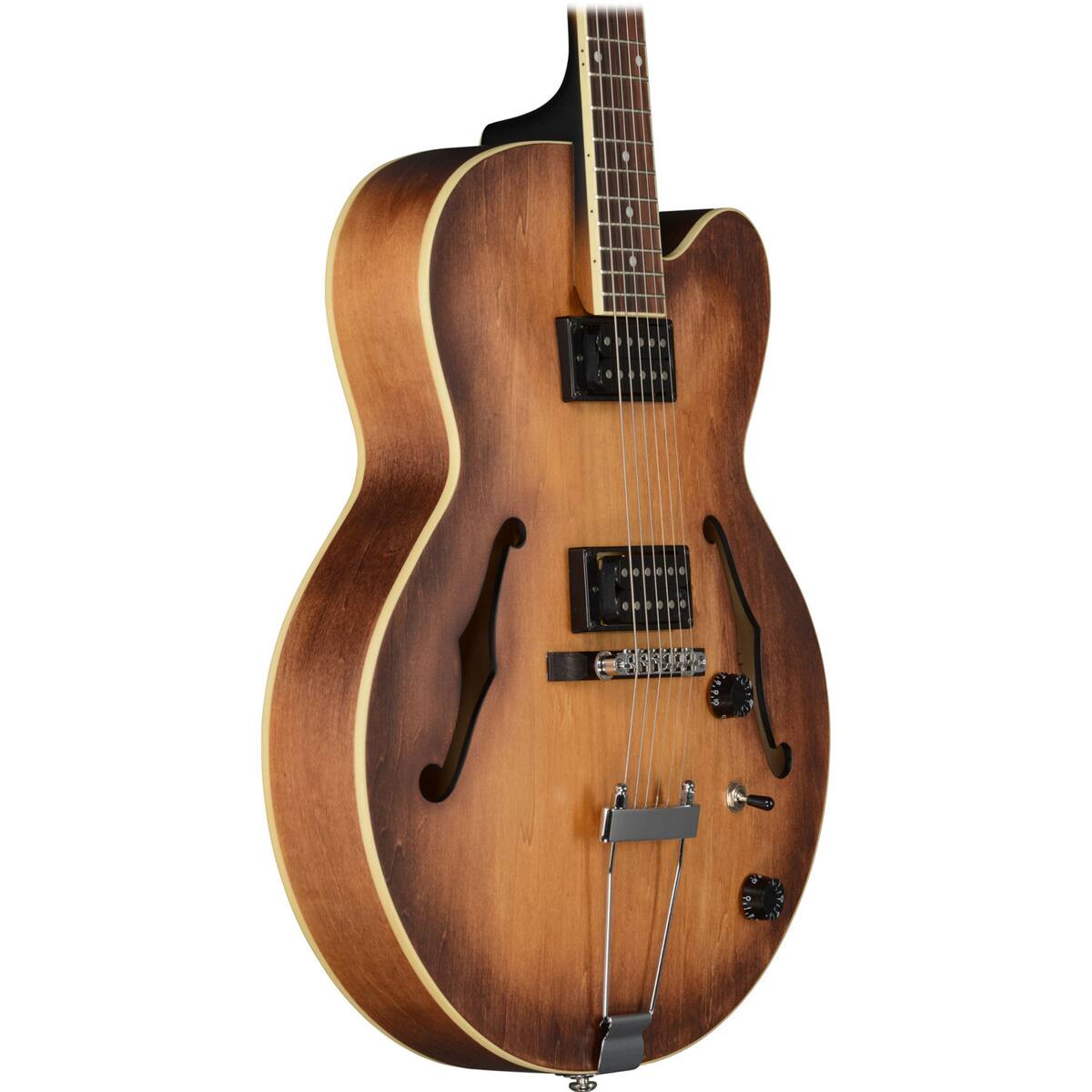 Alt View 6. Ibanez - Ibanez Artcore AF55 Hollow-Body Electric Guitar, Tobacco Flat.