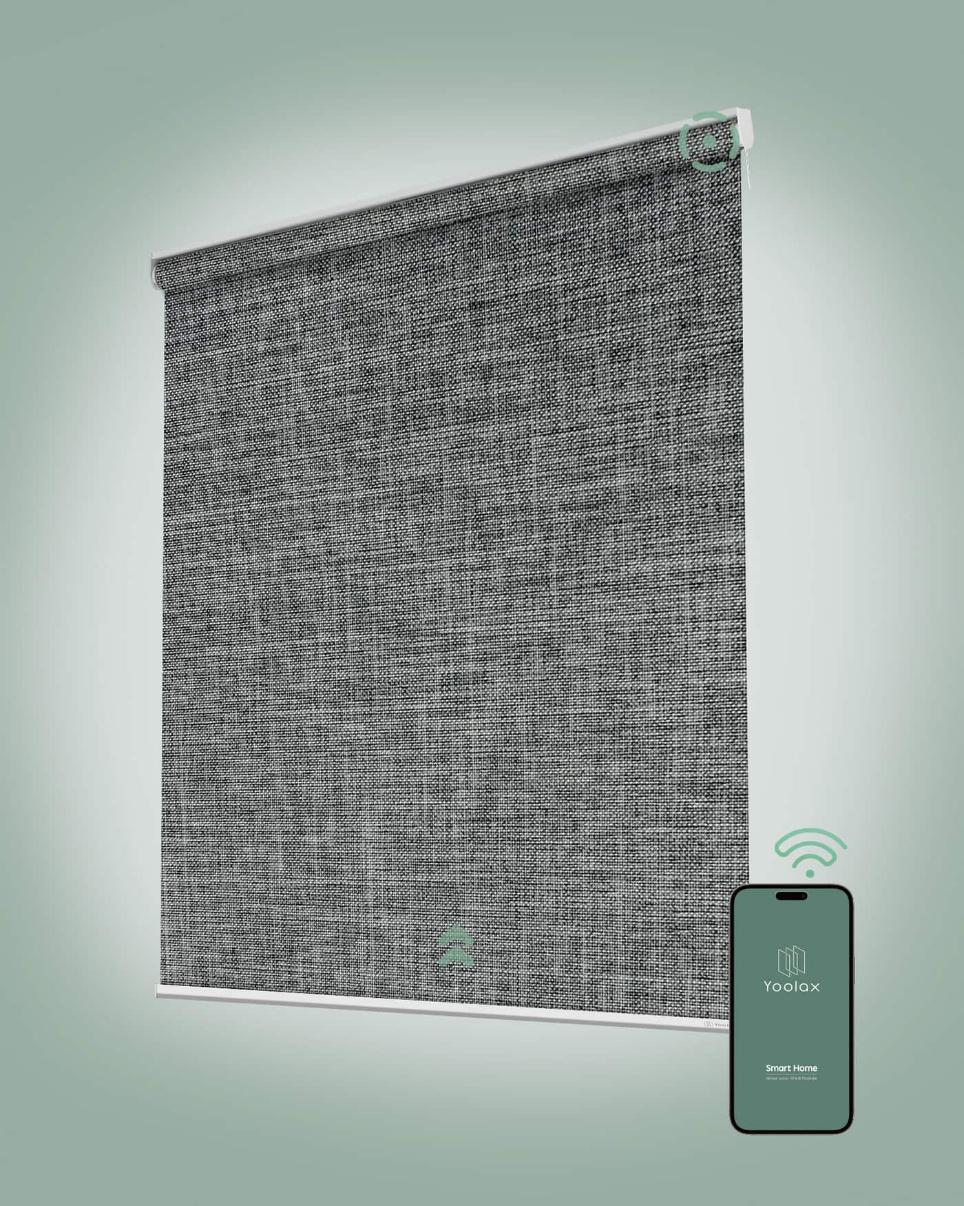 Photos - Parasol Yoolax - Motorized Blackout Blinds for Windows, Cordless Remote Roller Shades - Bedroom/Office  - Dar(Ashfall Gray, 34"x72")