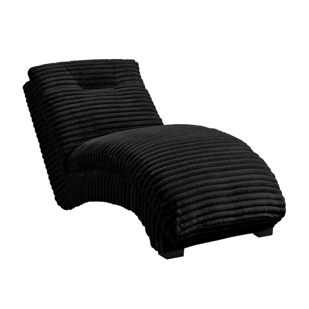 Angle. Picket House Furnishings - Victoria Chaise in Masis Black - Black.