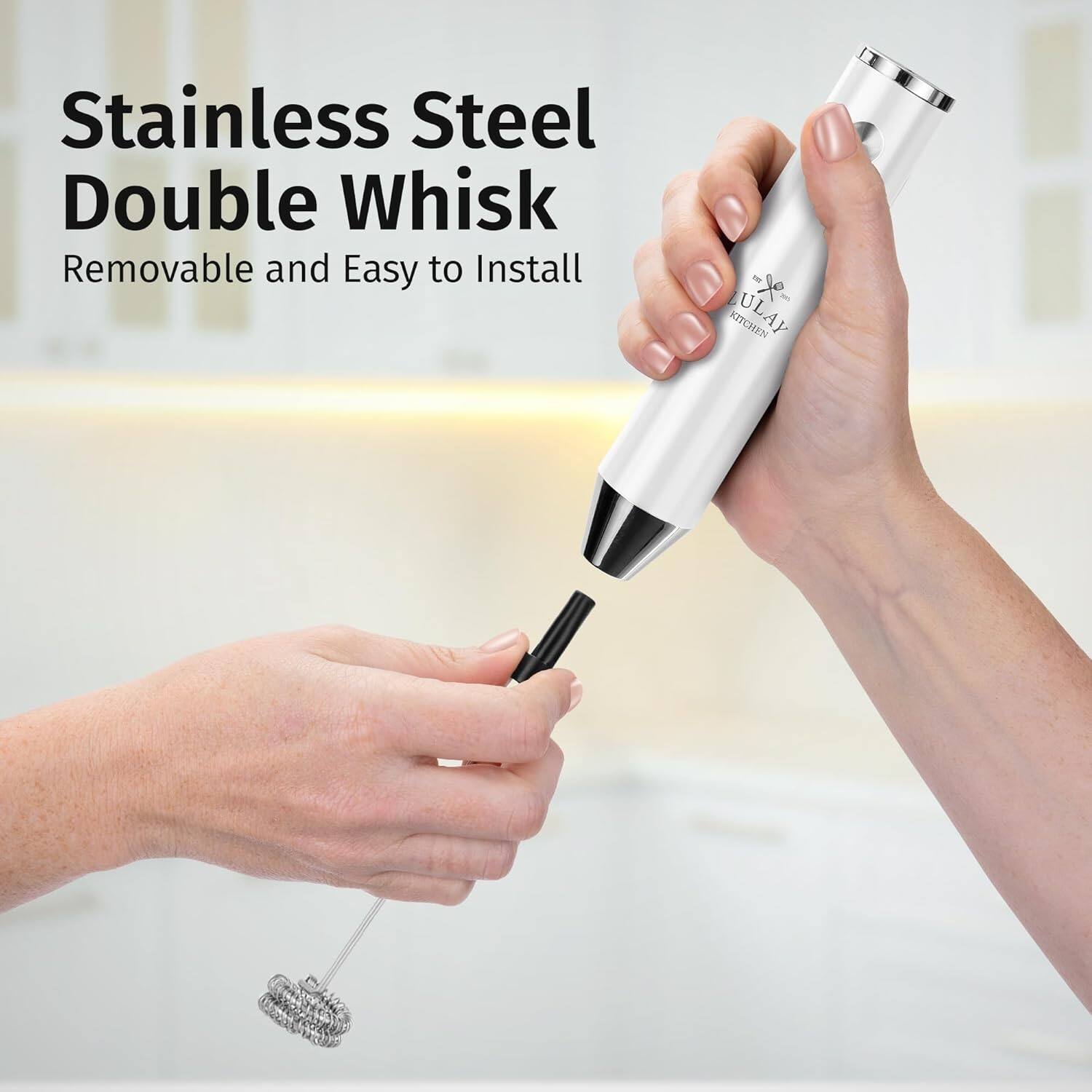 Stainless Steel Double Whisk
Removable and Easy to Install
KITCHEN ULAY