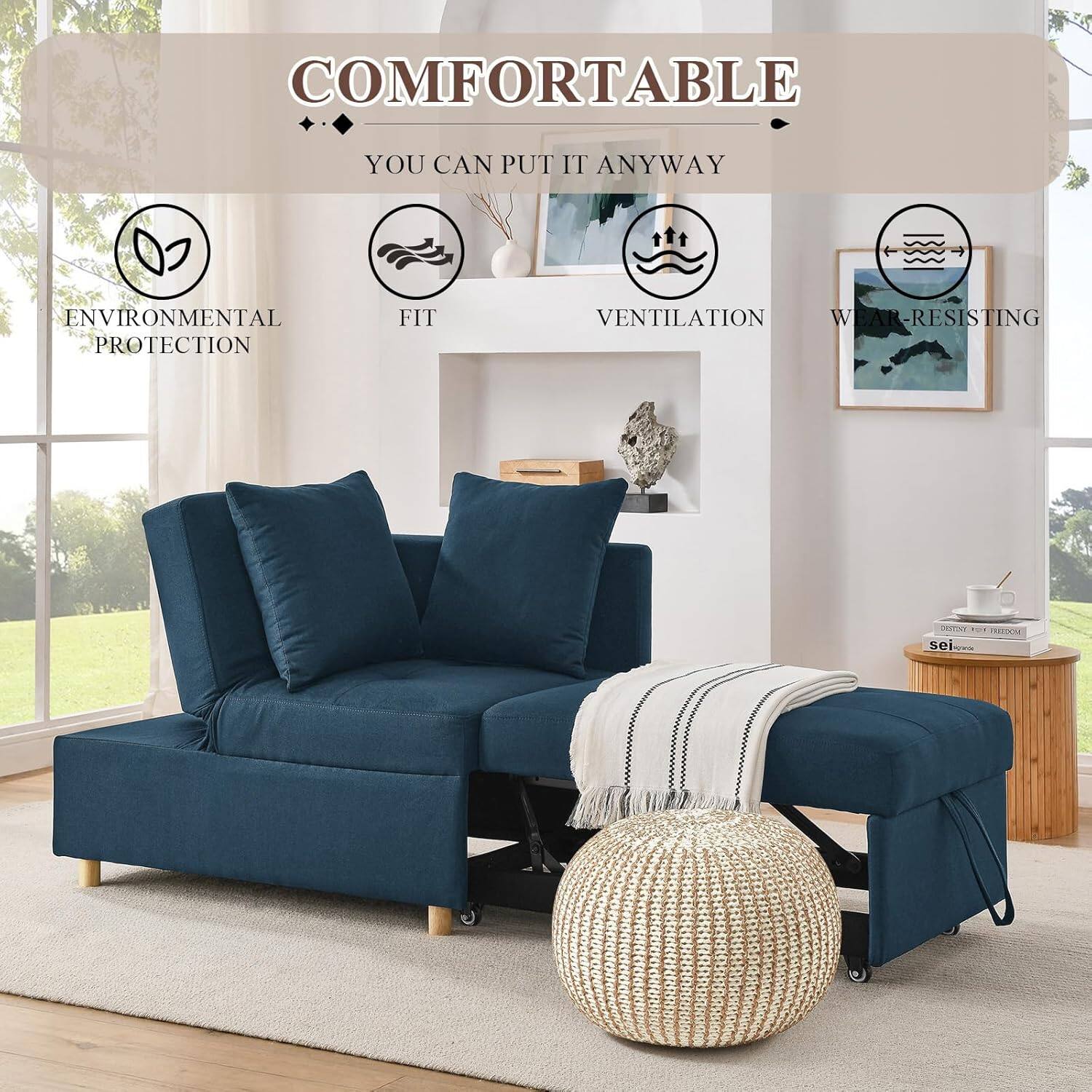 COMFORTABLE  
YOU CAN PUT IT ANYWAY  

PORTABLE  

ENVIRONMENTAL PROTECTION  
FIT  
VENTILATION  
WEAR-RESISTING