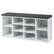 Front. Costway - Entryway Padded Shoe Storage Bench 10-Cube Organizer Bench Adjustable White - White.