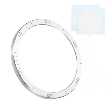 Front. Unique Bargains - 47mm Stainless Steel Bezel Insert Ring Adhesive Bumper Cover for Garmin Fenix 8 Solar - Silver/Gray.