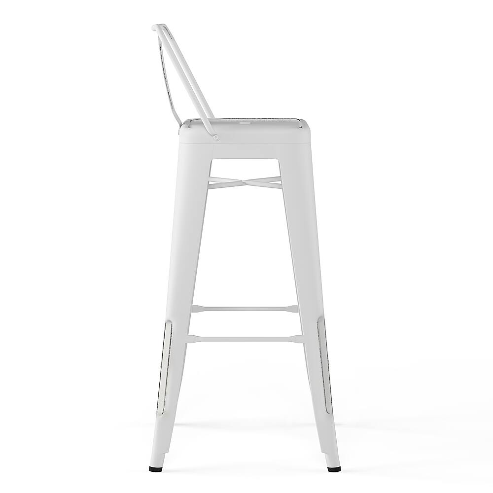 Alt View 12. Simpli Home - Rayne 30 inch Metal Bar Stool (Set of 2) - Distressed White.