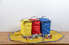 LEGO - 4-Pc Tote And Play Mat - Black/Yellow/Red/Blue