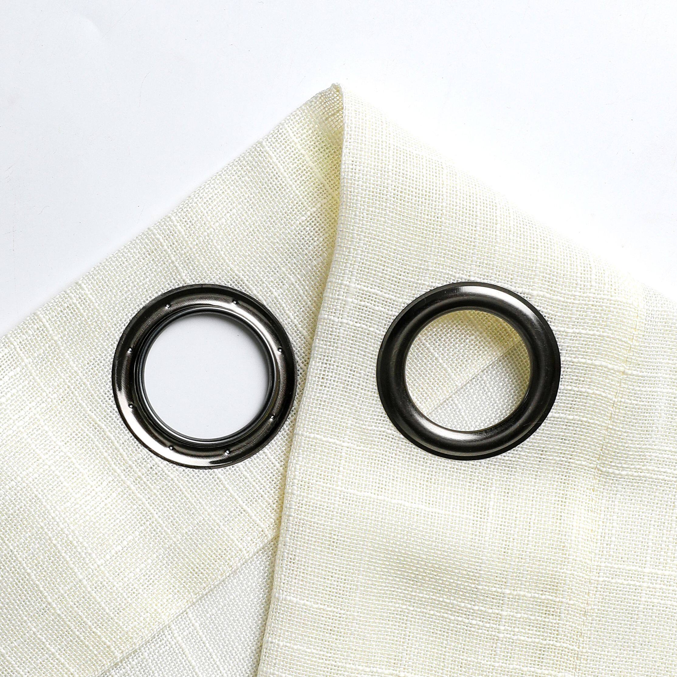 Alt View 2. Kate Aurora - Kate Aurora 2 Pack Lux Thread Premium Woven Grommet Top Sheer Curtain Panels - Beige - Beige.