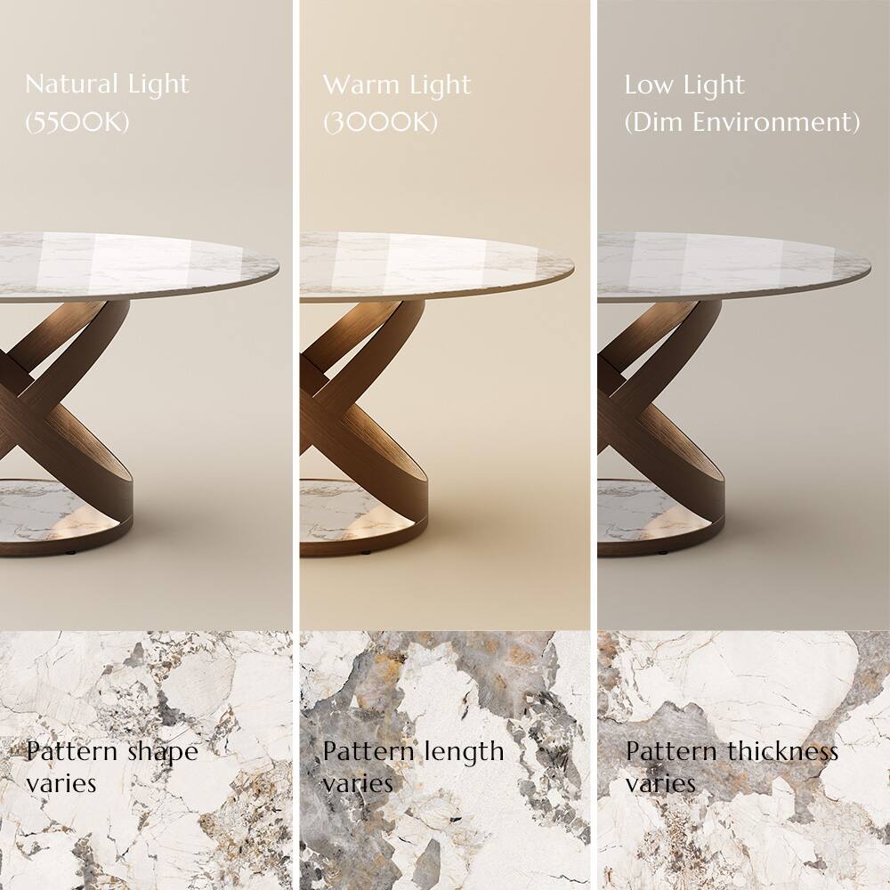 Natural Light (5500K)  
Warm Light (3000K)  
Low Light (Dim Environment)  

Pattern shape varies  
Pattern length varies  
Pattern thickness varies