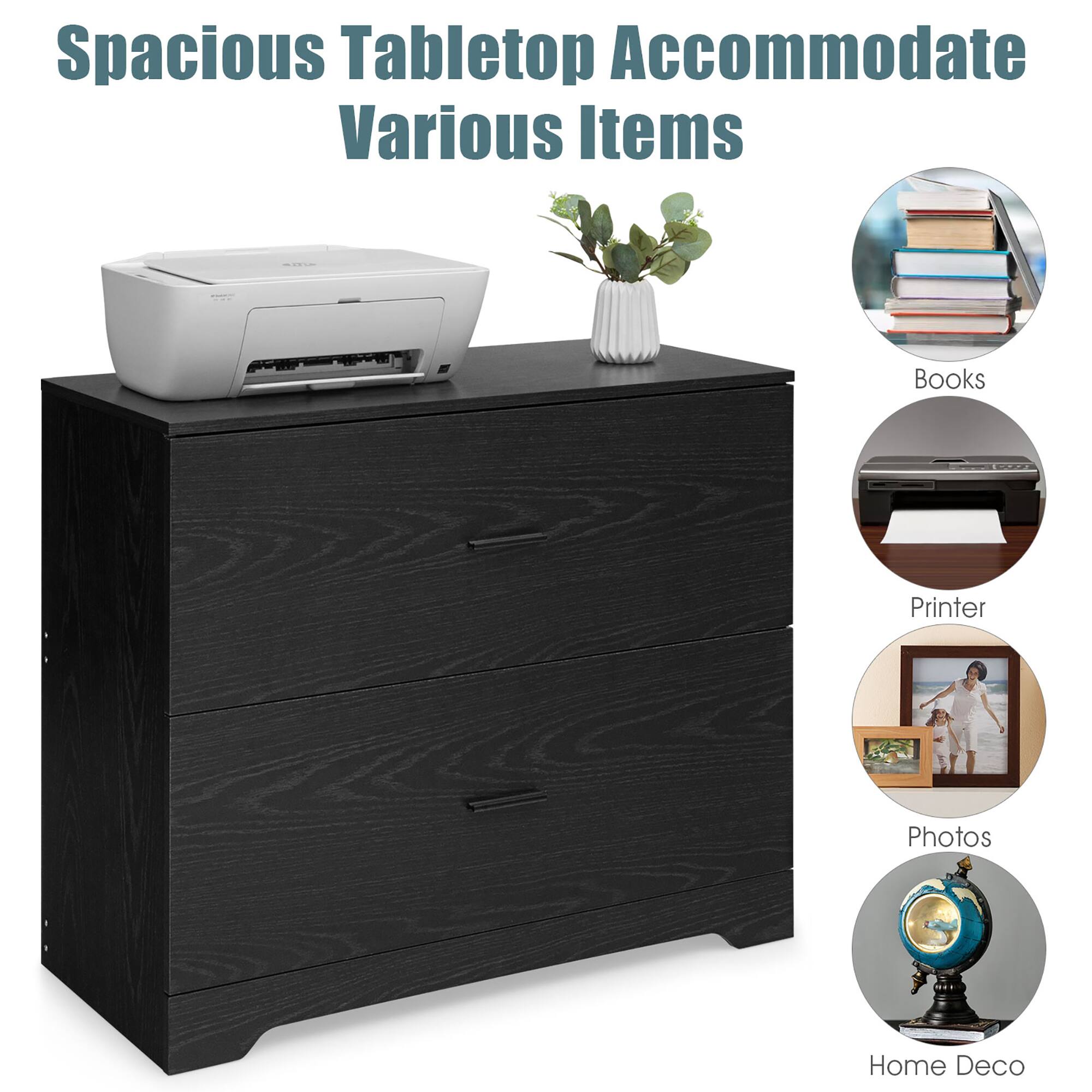 Spacious Tabletop Accommodate Various Items

- Books
- Printer
- Photos
- Home Deco