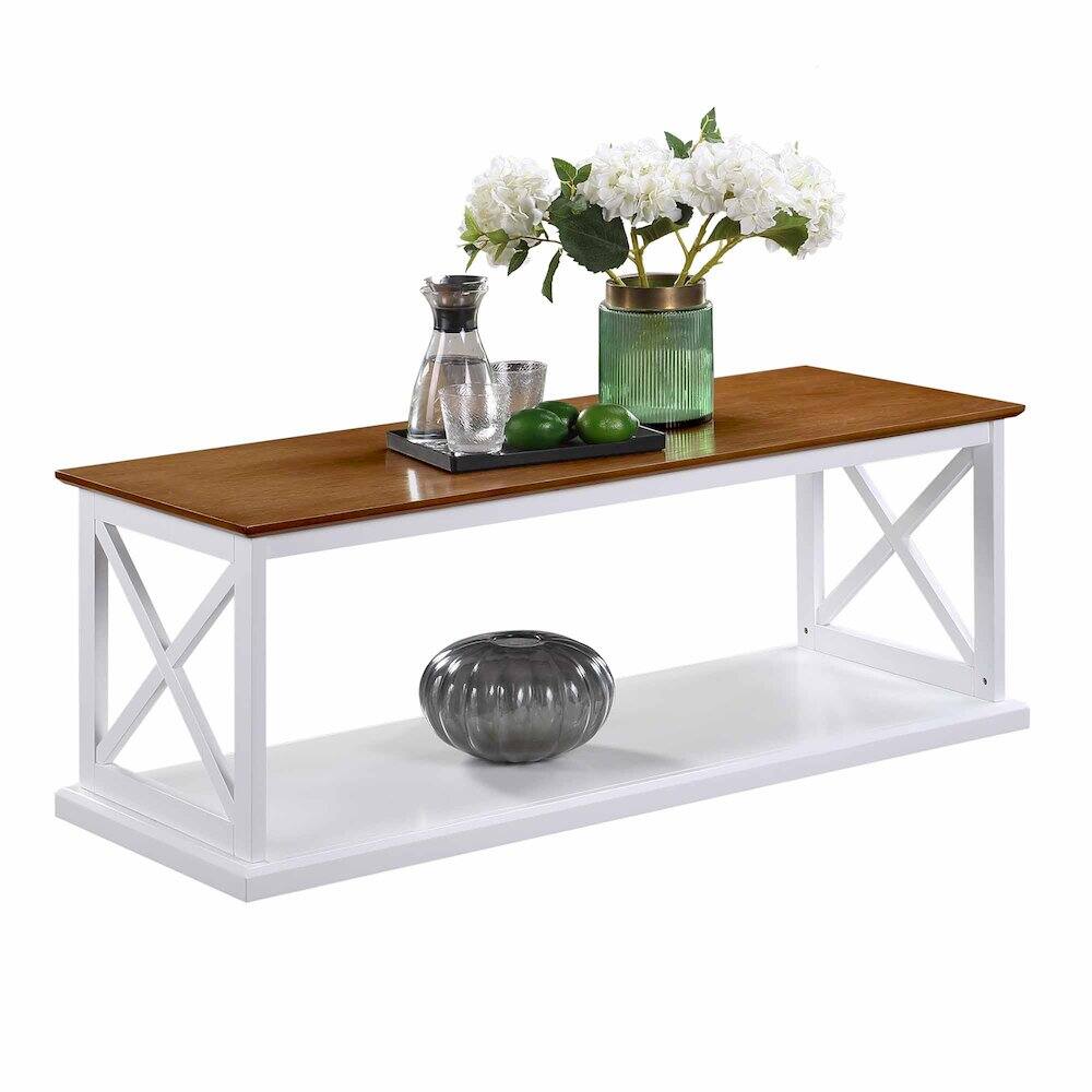 Angle. Convenience Concepts - Coventry Coffee Table with Shelf - Driftwood/White.
