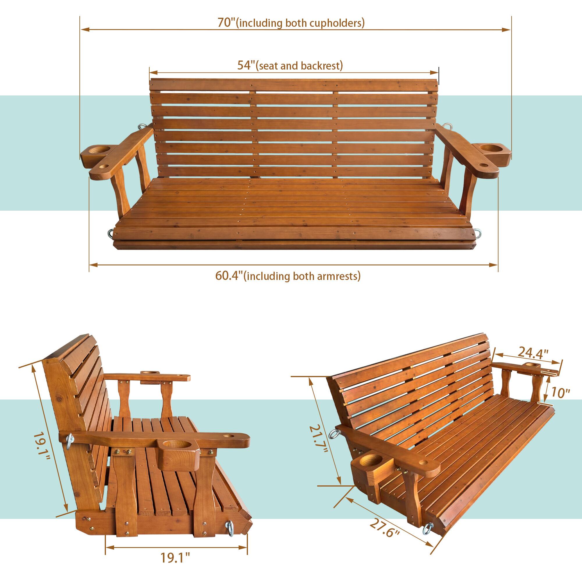 70" (including both cupholders)  
54" (seat and backrest)  
60.4" (including both armrests)  
24.4"  
19.1"  
21.7"  
10"  
19.1"  
27.6"