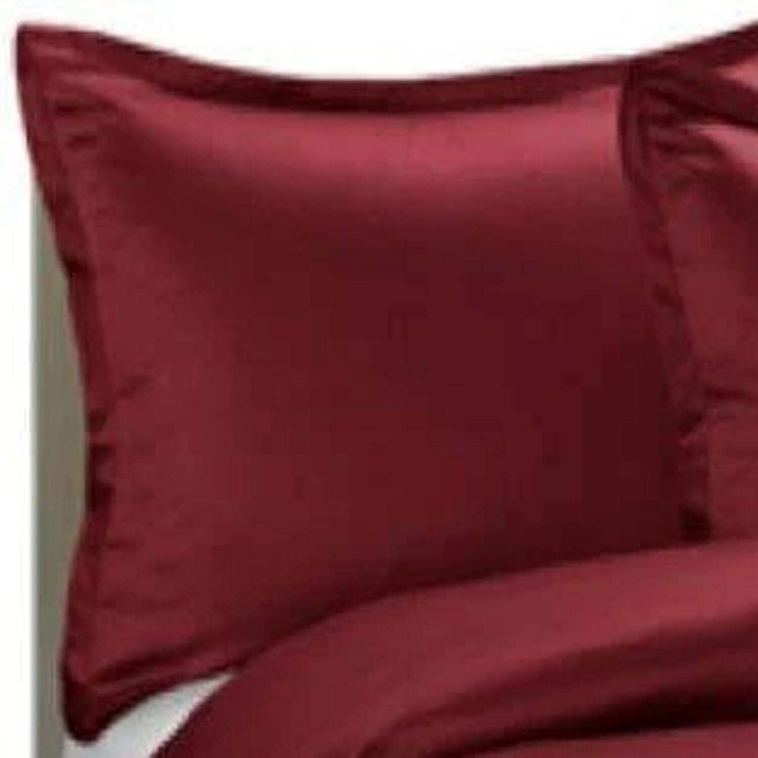 Alt View 4. Home Collection - Brielle Home 100% Premium 250TC Modal Bedding Collection Sateen Duvet Cover 68" x 86" & One 20" x 26" Sham Twin Dark Red - Dark Red.