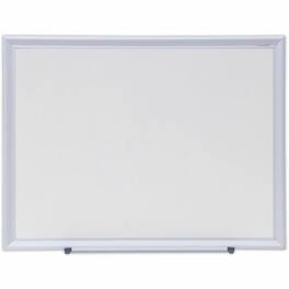 Universal - Deluxe Melamine Dry Erase Board, 24 x 18" , White Surface, Satin Aluminum Frame" - 24 x 18