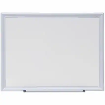 Front. Universal - Deluxe Melamine Dry Erase Board, 24 x 18" , White Surface, Satin Aluminum Frame" - 24 x 18.