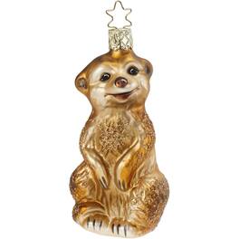 Inge Glas - South African Meerkat German Glass Christmas Ornament FREE BOX - Brown