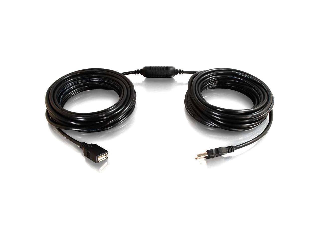Alt View 5. Cables to Go - C2G 38988 USB 2.0 A Male to A Female Active Extension Cable with Center Booster (25 Ft, 7.62 M) - Black.