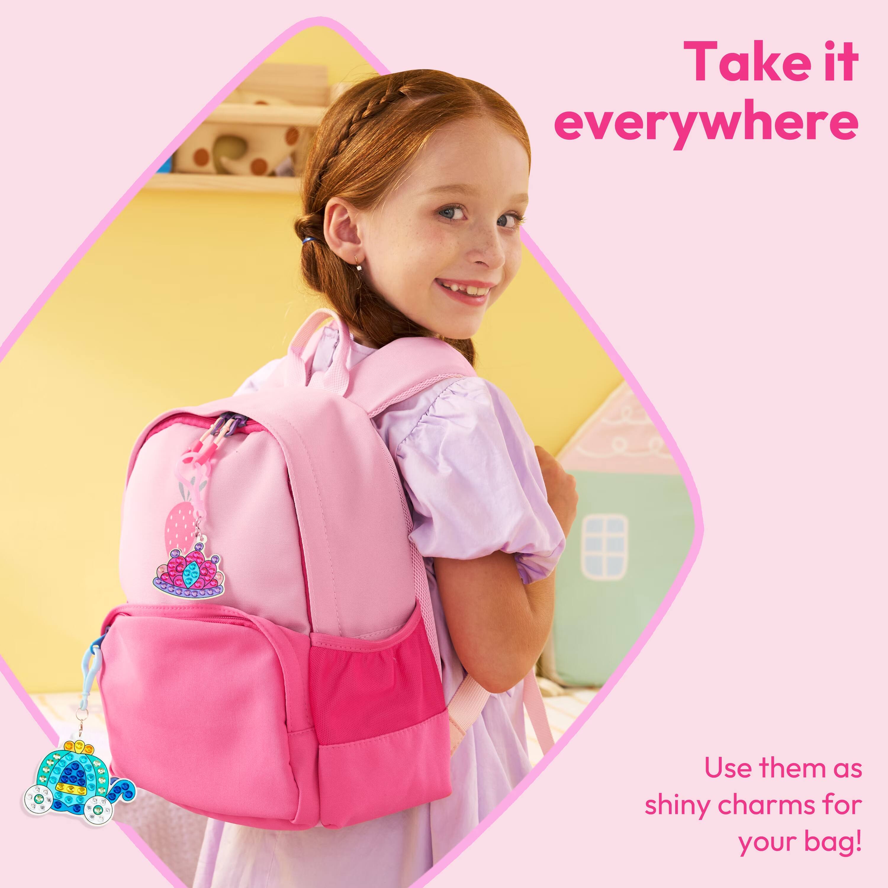 Take it everywhere

Use them as shiny charms for your bag!