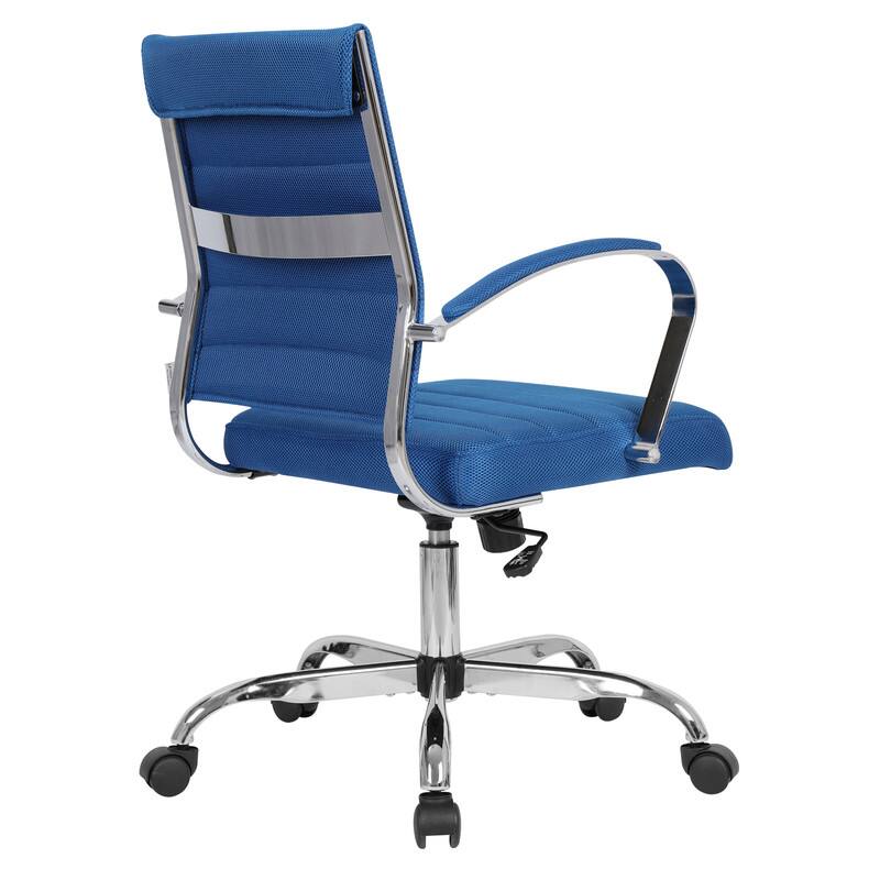 Alt View 5. LeisureMod - Benmar Modern Mesh Office Chair with Adjustable Height, Lumbar Support & 360° Swivel - Navy Blue.