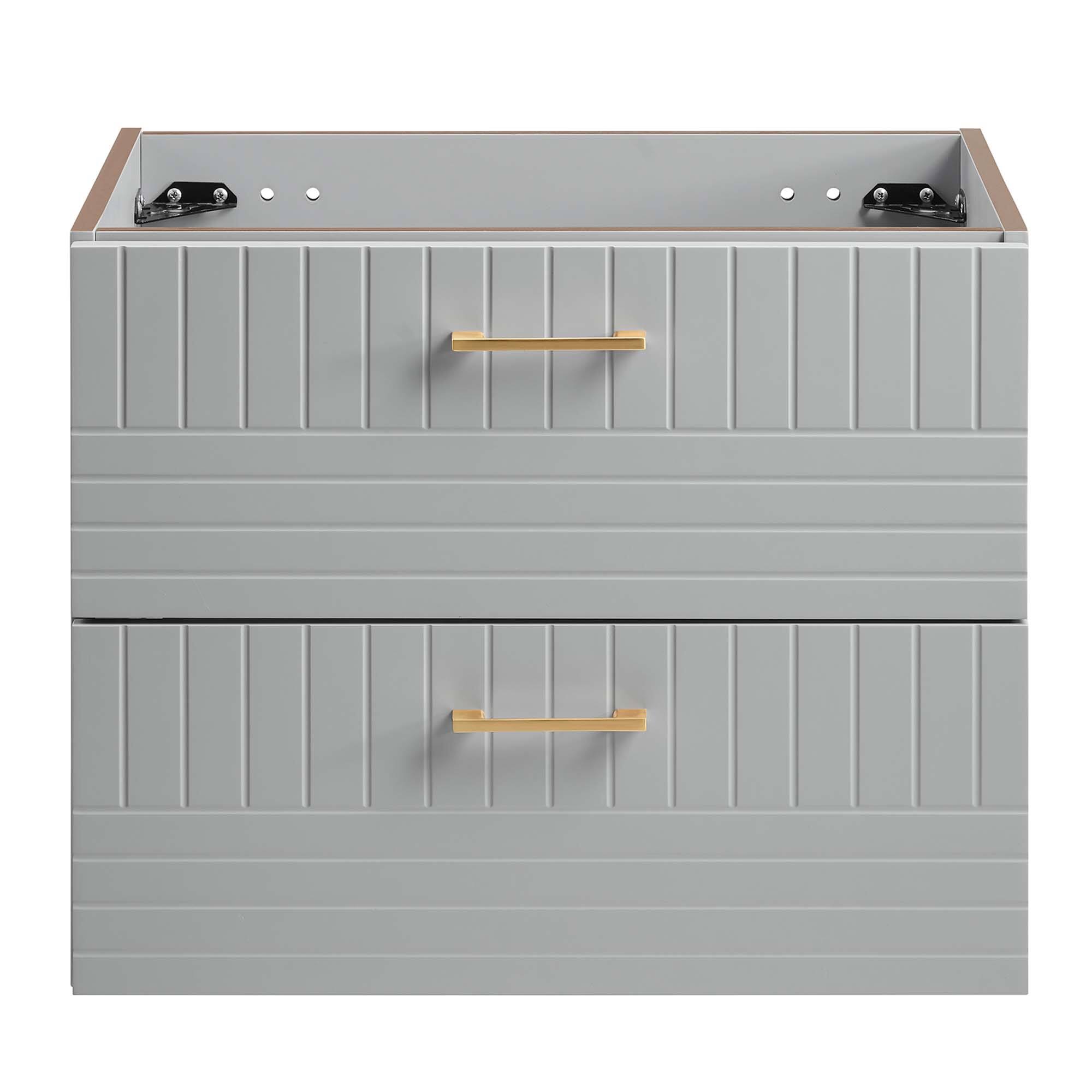 Alt View 3. Modway - Daybreak Wall-Mount Bathroom Cabinet Basin Not Included - Light Gray.