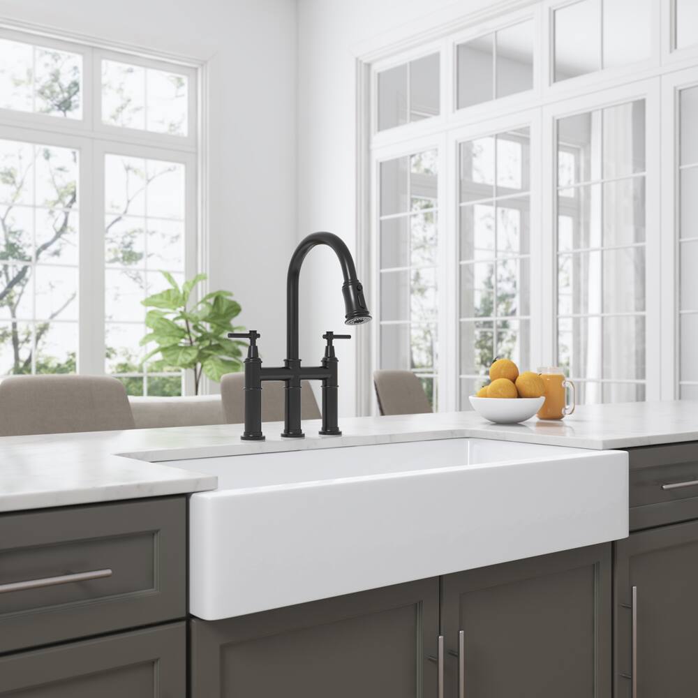 Alt View 7. Siljoy - White Farmhouse Sink Deep Apron Sink Undermount Farmhouse Kitchen Sink Single Farm Sink - White.
