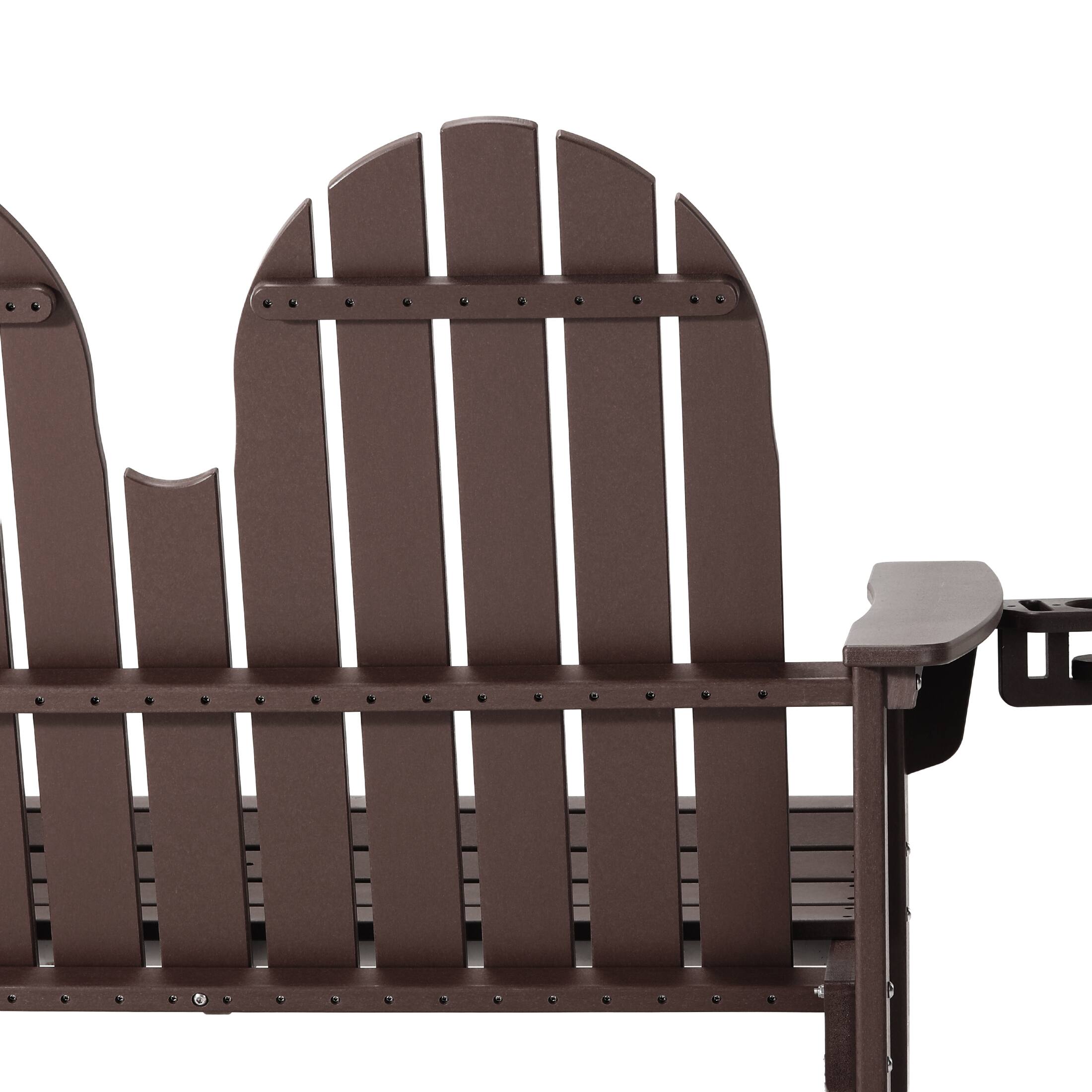Alt View 4. WestinTrends - WestinTrends St. Augustine Outdoor Patio 49" HDPE Adirondack Garden Bench - Dark Brown.
