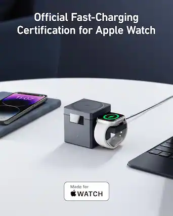 Official Fast-Charging Certification for Apple Watch
Made for WATCH