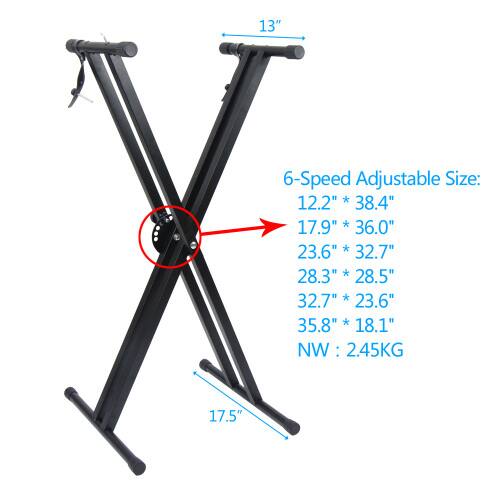 13" 6-Speed Adjustable Size:  
12.2" * 38.4"  
17.9" * 36.0"  
23.6" * 32.7"  
28.3" * 28.5"  
32.7" * 23.6"  
35.8" * 18.1"  
NW: 2.45KG  
17.5"