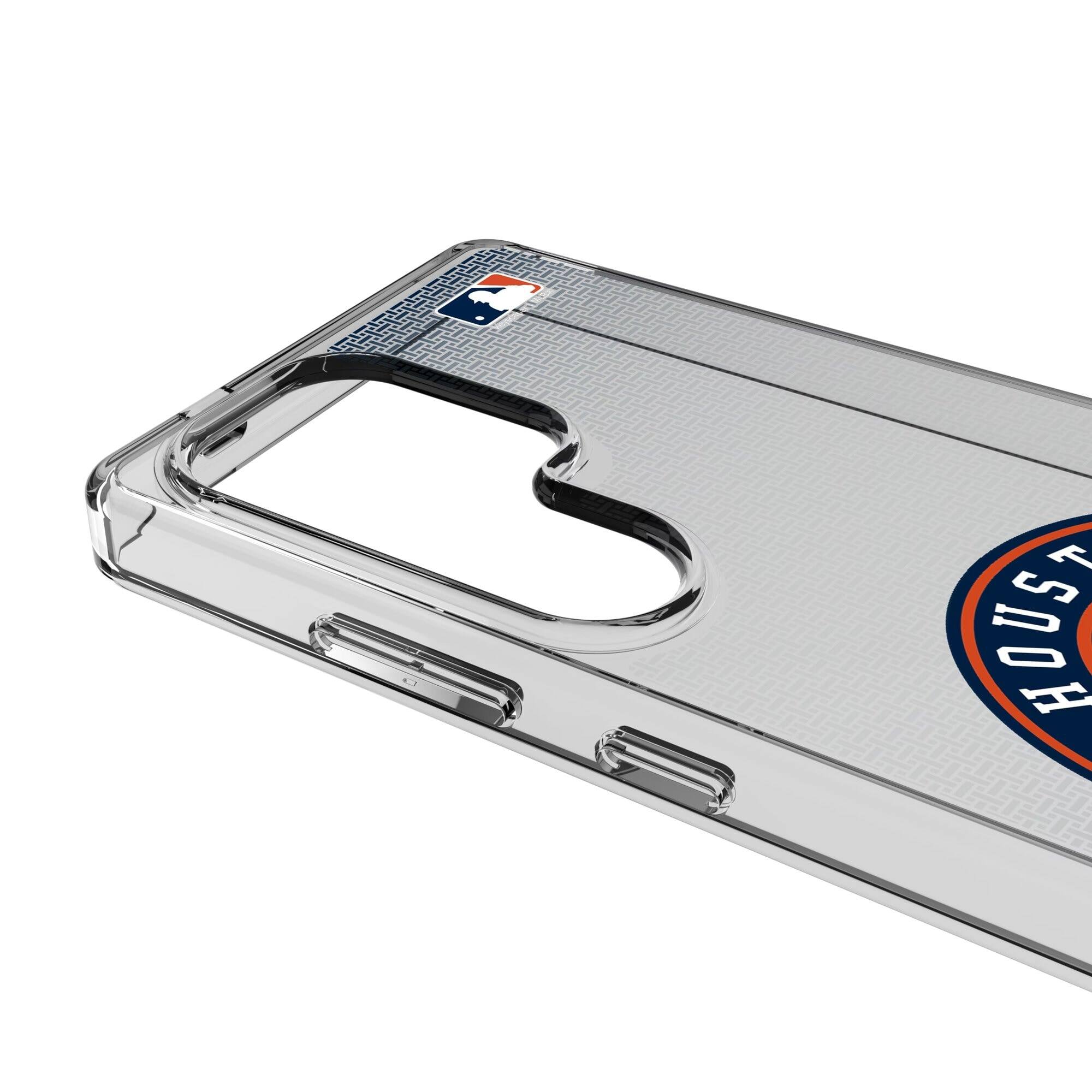 Alt View 2. Keyscaper - Houston Astros Linen Logo Galaxy Clear Case - S23 Ultra - Multicolor.