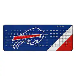 Keyscaper - Buffalo Bills Diagonal Stripe Wireless Keyboard - Multicolor