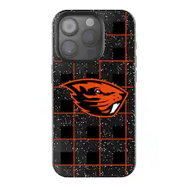 Keyscaper - NCAA - Oregon State Beavers Plaid Bling iPhone Case - 14 - Black