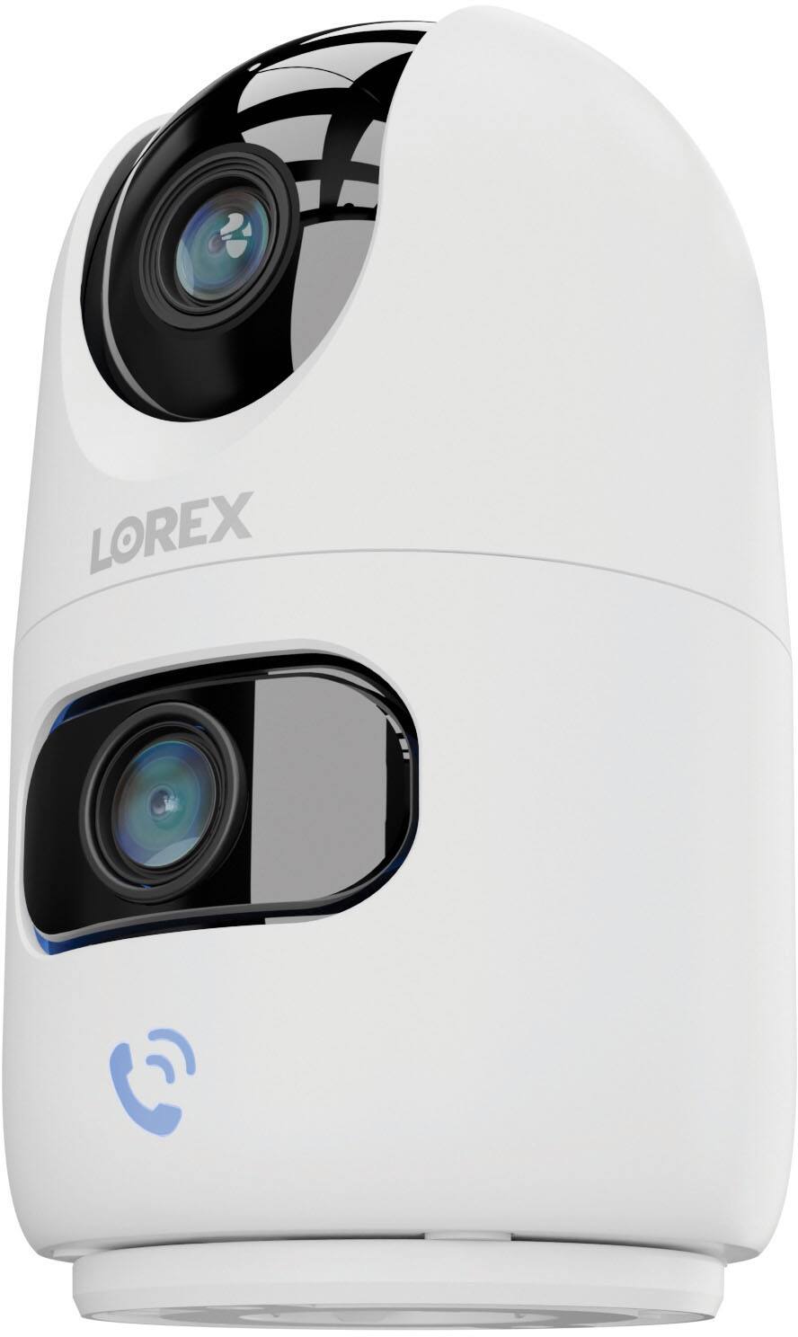 Angle. Lorex - 2K Dual-Lens Indoor Pan-Tilt Wireless Camera - White.