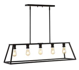 Jonathan Y - Floyd 38" 5-Light Adjustable Iron Farmhouse Vintage LED Dimmable Pendant, Oil Rubbed Bronze - Oil-Rubbed Bronze