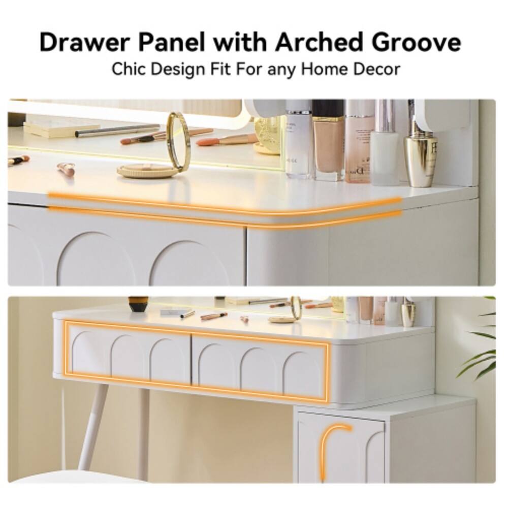 Drawer Panel with Arched Groove  
Chic Design Fit For any Home Decor