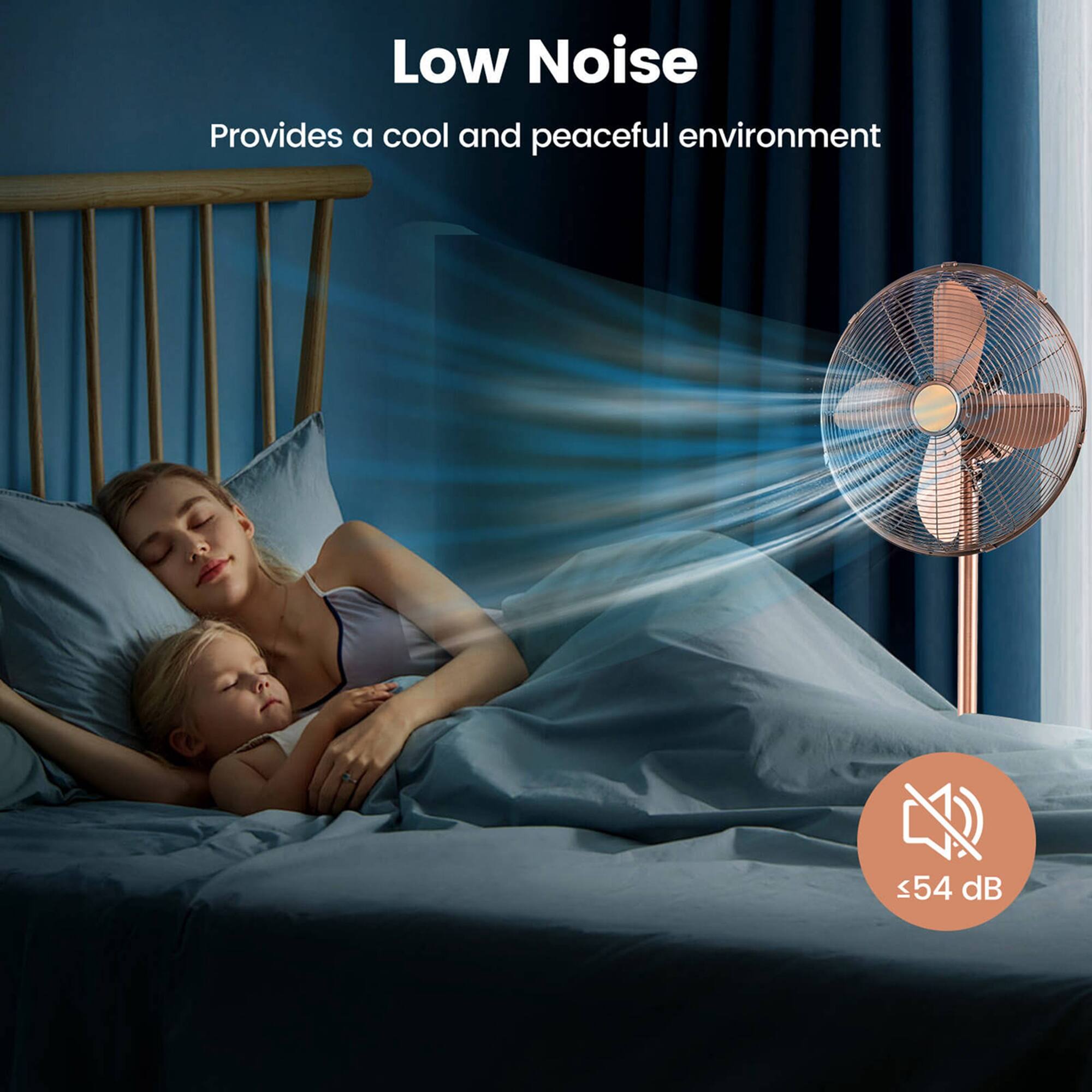 Low Noise Provides a cool and peaceful environment <54 dB