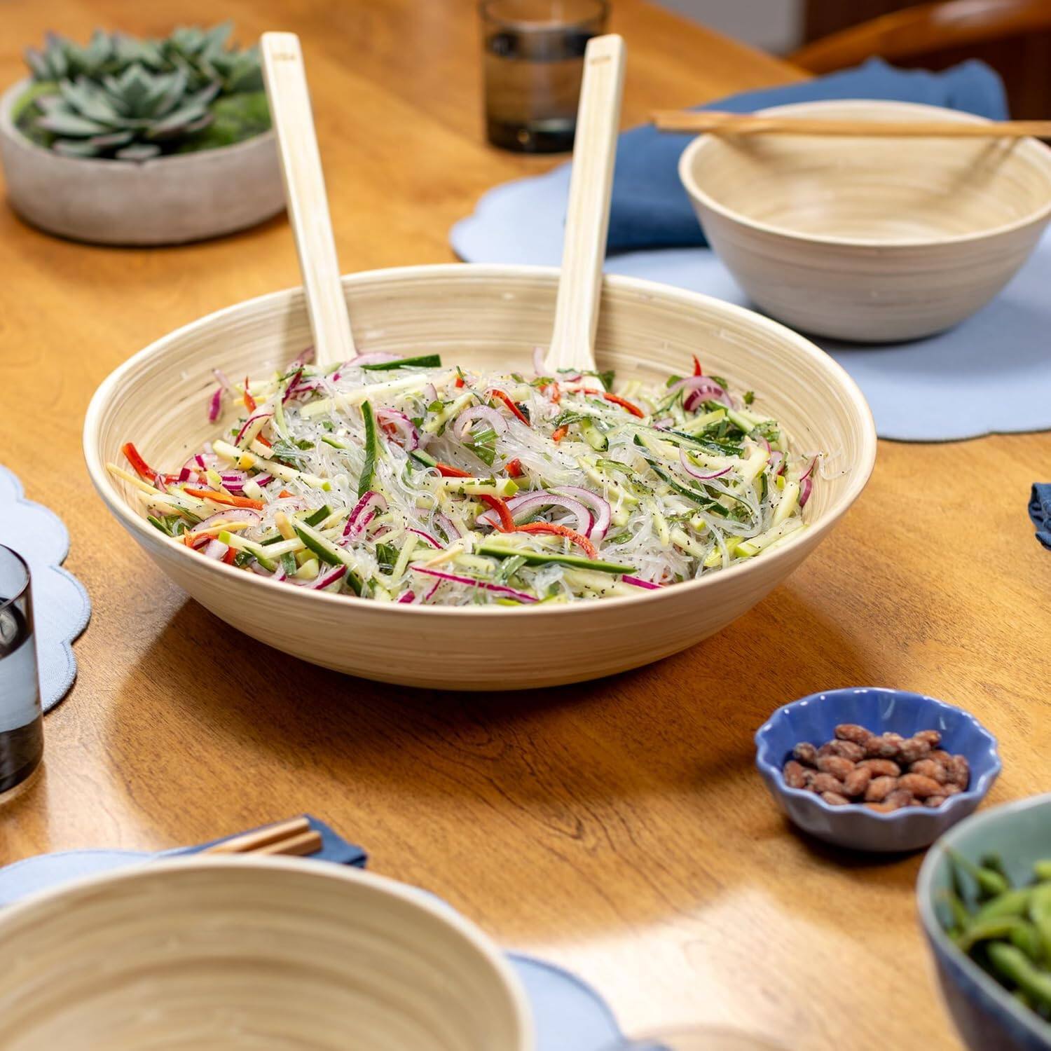 Alt View 1. Lexa - Bamboo Salad Bowl, 14 Inch, Natural Bamboo - Natural.