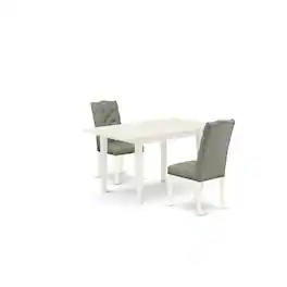East West Furniture - Dining Table- Parson Chairs - Brown