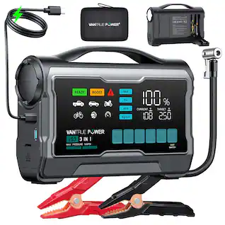 Vantrue - JS3 4-in-1 Car Jump Starter with Air Compressor, 3250A, PD 65W Quick Charge, 160PSI, for 8L Gas/3.8L Diesel