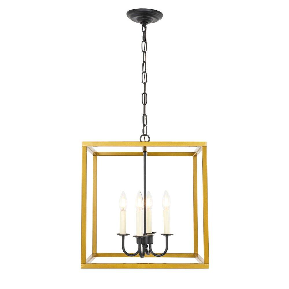 Alt View 10. Living District - Eclipse 4 Light Brass And Black Pendant - Brass And Black.