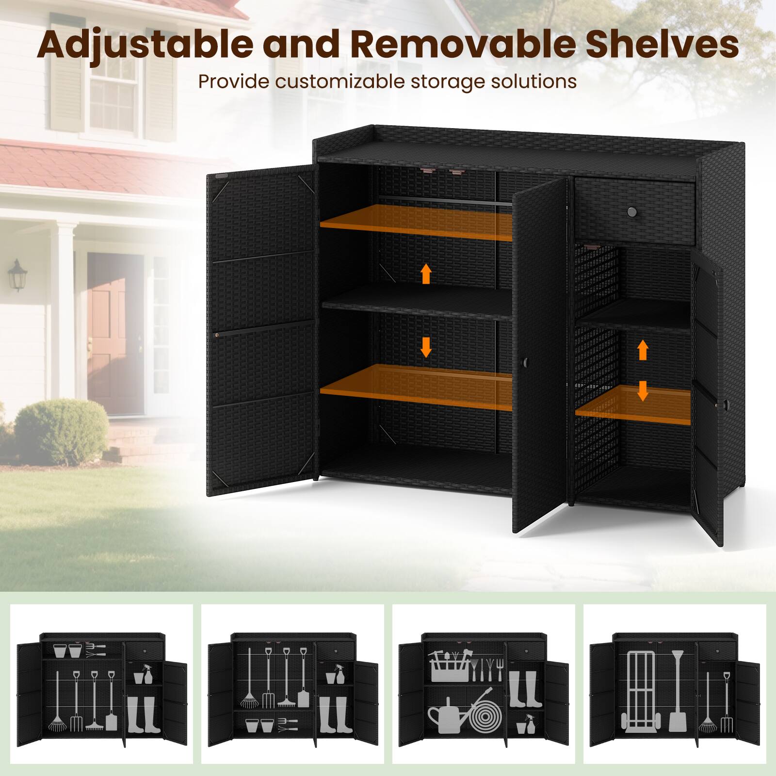Adjustable and Removable Shelves  
Provide customizable storage solutions