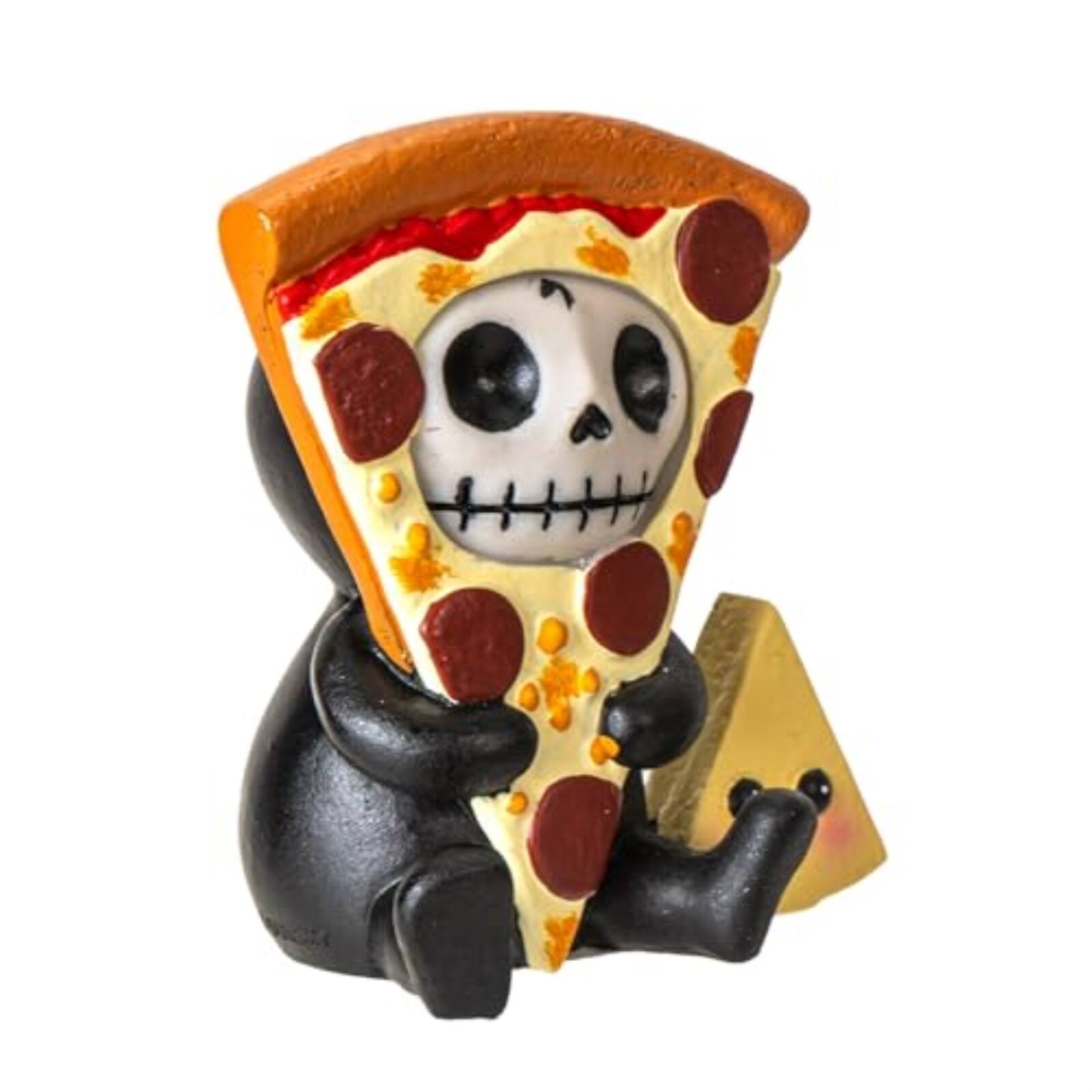 Alt View 1. Pacific Trading - Furrybones Peppi Skeleton in Pizza Costume Figurine in Costume 3 inchesTall - Multicolor.