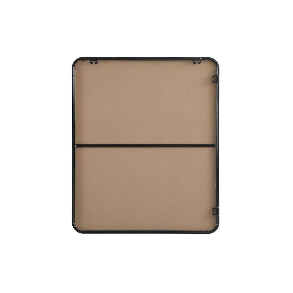 Angle. Elegant Decor - Contour Metal Rectangle Mirror 30x36 in Black - Black.