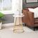 Alt View 12. Walker Edison - Modern Round Cage-Leg Side Table - Faux White Marble.