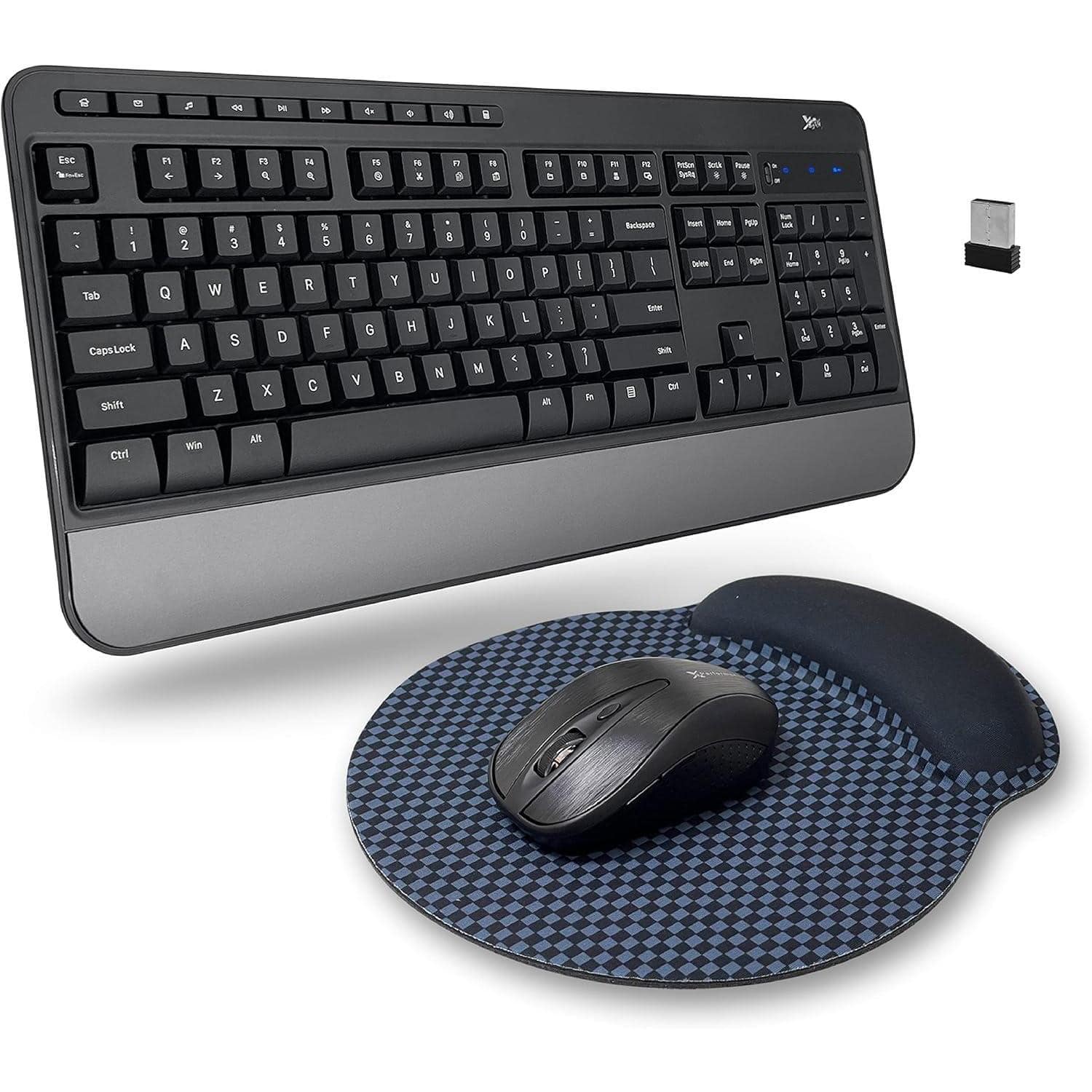 Cozy Serene - X9 Wireless and Mouse Combo - 3 in 1 Workflow Trio 114 Key Cordless with Pad 2 4G USB for Laptop Computer PC Chrome - Default